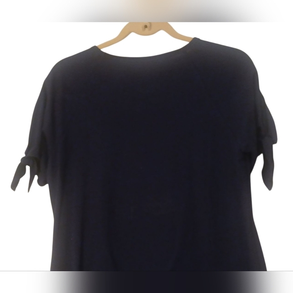 Michael Kors - Red Or Navy Blue, Shift Dress, Short Sleeve, Round Neck, Logo - Picture 6 of 11